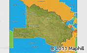 Satellite 3D Map of Pilcomayo, political outside