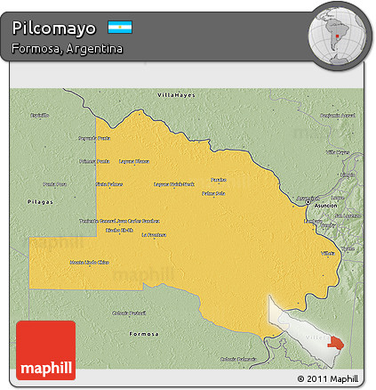 Savanna Style 3D Map of Pilcomayo