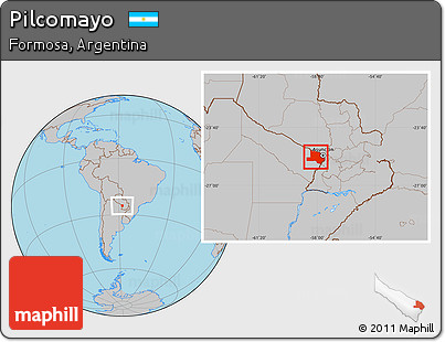 Gray Location Map of Pilcomayo