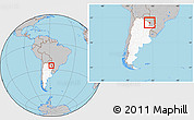 Gray Location Map of Pilcomayo, highlighted country, within the entire country