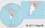 Gray Location Map of Pilcomayo, highlighted country, highlighted parent region, within the entire country