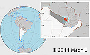 Gray Location Map of Pilcomayo, highlighted country, highlighted parent region