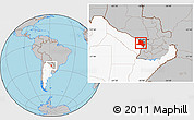 Gray Location Map of Pilcomayo, highlighted country