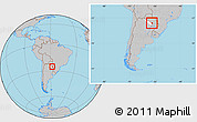 Gray Location Map of Pilcomayo, highlighted parent region, within the entire country