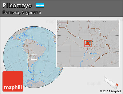 Gray Location Map of Pilcomayo, hill shading