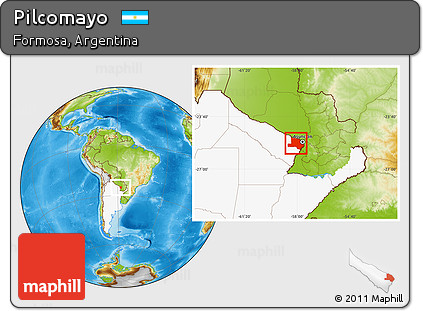 Physical Location Map of Pilcomayo, highlighted country
