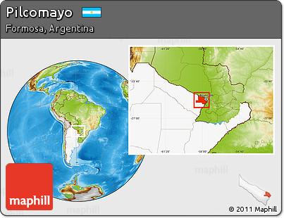 Physical Location Map of Pilcomayo, highlighted country