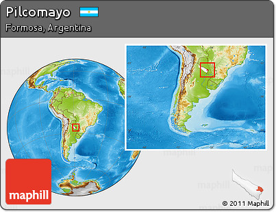 Physical Location Map of Pilcomayo, highlighted parent region, within the entire country