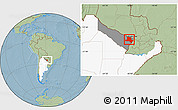 Savanna Style Location Map of Pilcomayo, highlighted country, highlighted parent region, hill shading