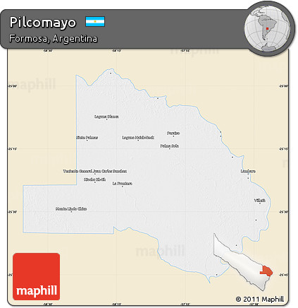 Classic Style Map of Pilcomayo, single color outside