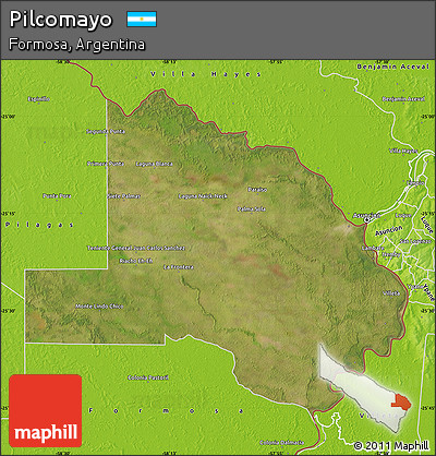 Satellite Map of Pilcomayo, physical outside