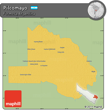 Savanna Style Map of Pilcomayo, single color outside