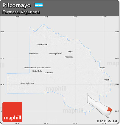 Silver Style Map of Pilcomayo, single color outside