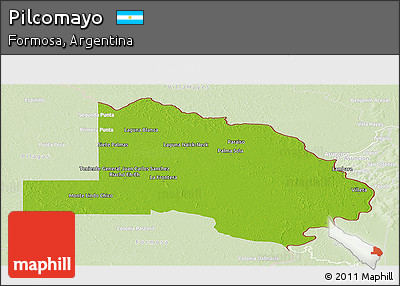 Physical Panoramic Map of Pilcomayo, lighten
