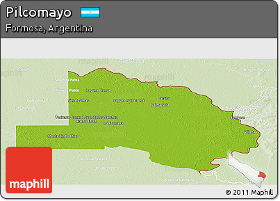 Physical Panoramic Map of Pilcomayo, lighten