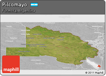 Satellite Panoramic Map of Pilcomayo, lighten, desaturated