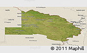 Satellite Panoramic Map of Pilcomayo, shaded relief outside