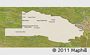 Shaded Relief Panoramic Map of Pilcomayo, satellite outside