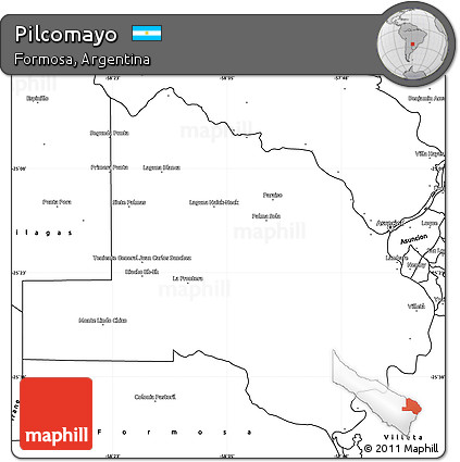 Blank Simple Map of Pilcomayo