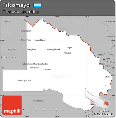 Gray Simple Map of Pilcomayo