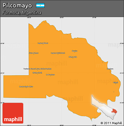 Political Simple Map of Pilcomayo, single color outside