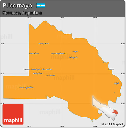 Political Simple Map of Pilcomayo, single color outside