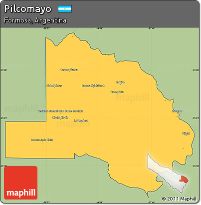 Savanna Style Simple Map of Pilcomayo, cropped outside