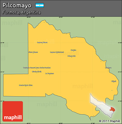 Savanna Style Simple Map of Pilcomayo, cropped outside