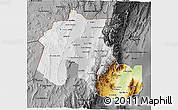 Physical 3D Map of Jujuy, darken, desaturated