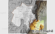 Physical 3D Map of Jujuy, darken, semi-desaturated