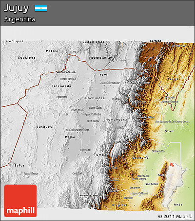 Physical 3D Map of Jujuy