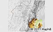 Physical 3D Map of Jujuy, lighten, desaturated