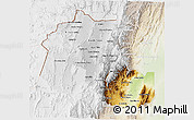 Physical 3D Map of Jujuy, lighten