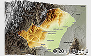 Physical 3D Map of Ledesma, darken, semi-desaturated