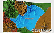 Political 3D Map of Ledesma, darken