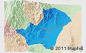 Political 3D Map of Ledesma, lighten