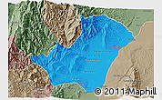 Political 3D Map of Ledesma, semi-desaturated