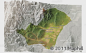 Satellite 3D Map of Ledesma, lighten, semi-desaturated