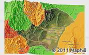 Satellite 3D Map of Ledesma, political outside