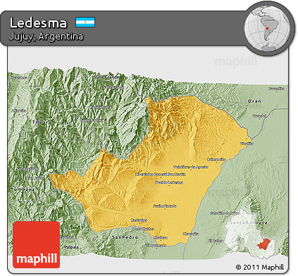 Savanna Style 3D Map of Ledesma