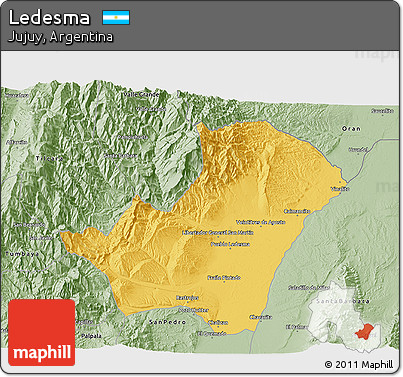 Savanna Style 3D Map of Ledesma