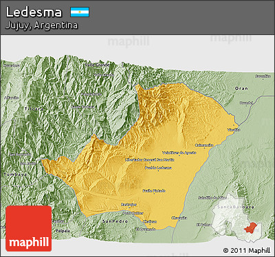 Savanna Style 3D Map of Ledesma