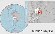 Gray Location Map of Ledesma, highlighted parent region, hill shading