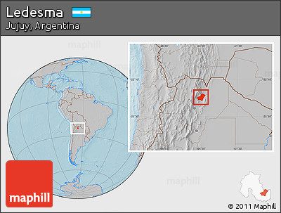 Gray Location Map of Ledesma, hill shading