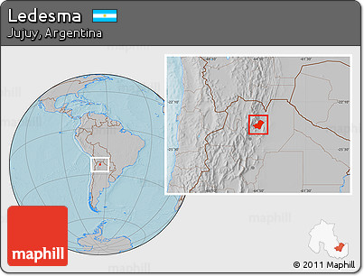 Gray Location Map of Ledesma, hill shading