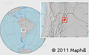 Gray Location Map of Ledesma, hill shading