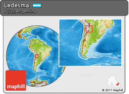 Physical Location Map of Ledesma, highlighted parent region, within the entire country