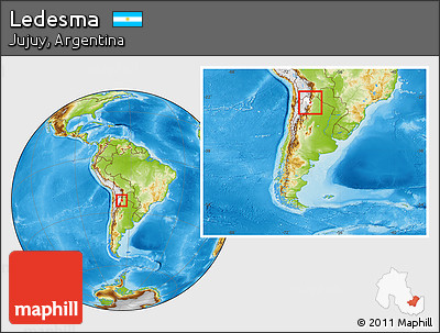 Physical Location Map of Ledesma, highlighted parent region, within the entire country