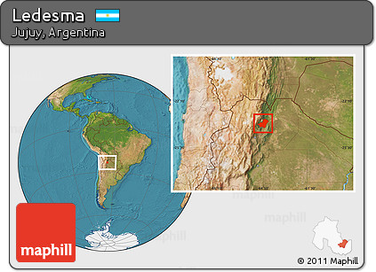 Satellite Location Map of Ledesma
