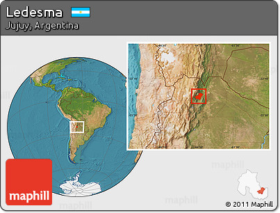 Satellite Location Map of Ledesma